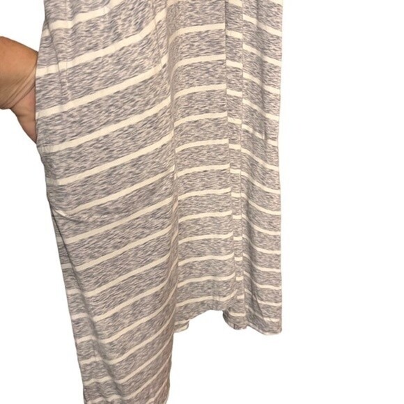 RACHEL Rachel Roy White and Gray Viscose striped Midi Razorback Tank Dress SM - Picture 4 of 12
